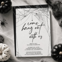 Come Hang Out Spiderweb Black and White Halloween