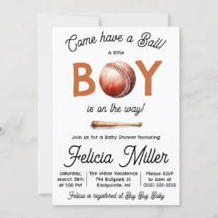 Come Have a Ball! Baby Boy Baseball Baby Shower Invitation