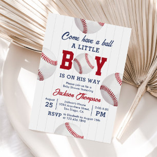Come Have A Ball Baseball Boy Baby Shower Invitation