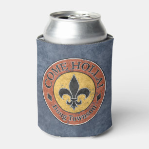 Come Holla! Fleur-de-lis Circle Logo Can Cooler