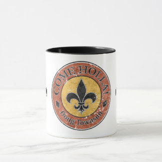 Come Holla! Fleur-de-lis Circle Logo Mug