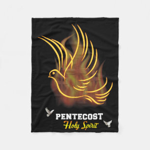 Come Holy Spirit Dove Cross Christian Jesus Pentec Fleece Blanket