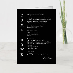 Come Home Soul Inspirational Poem Foil Greeting Card
