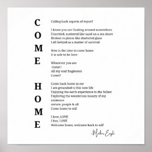 Come Home Soul Inspirational Poem Wall Art