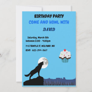 Come & "HOWL" Wolf Birthday Invitation