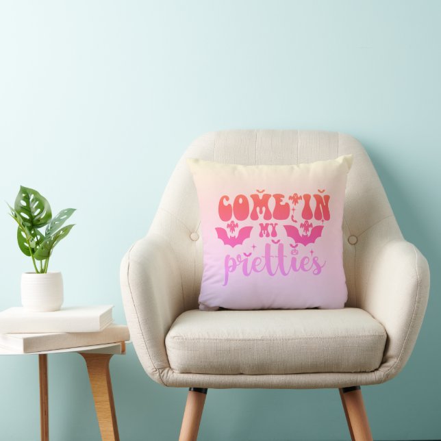 Come in My Pretties Pastel Rainbow Halloween Cushion (Chair)