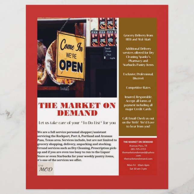 Come In We're Open Flyer (Front)