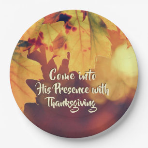 Come into His Presence with Thanksgiving Psalm 95 Paper Plate
