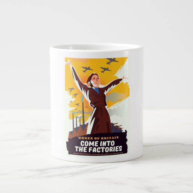 Come into the Factories Large Coffee Mug (Front)