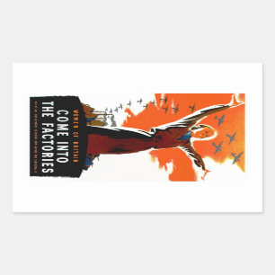 Come Into The Factories Rectangular Sticker