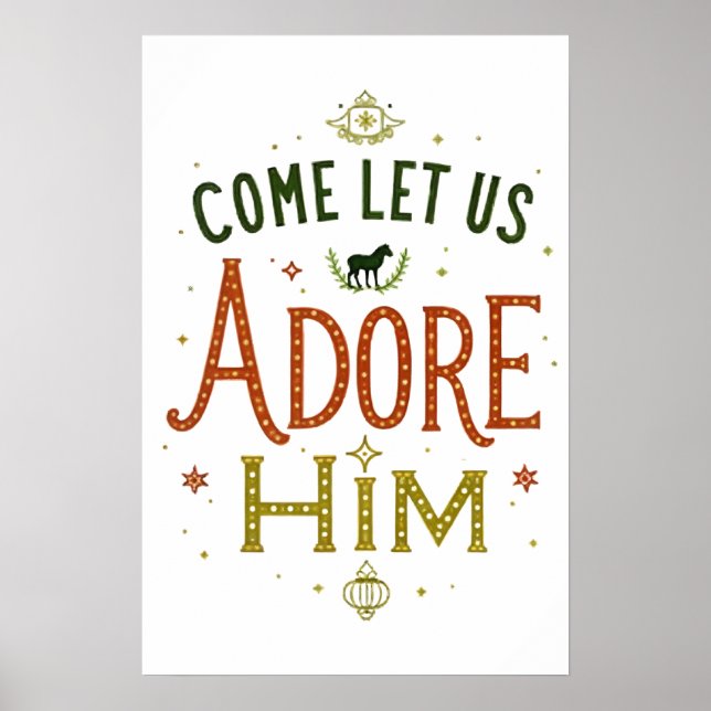 Come Let Us Adore Him Christmas Wall Art (Front)