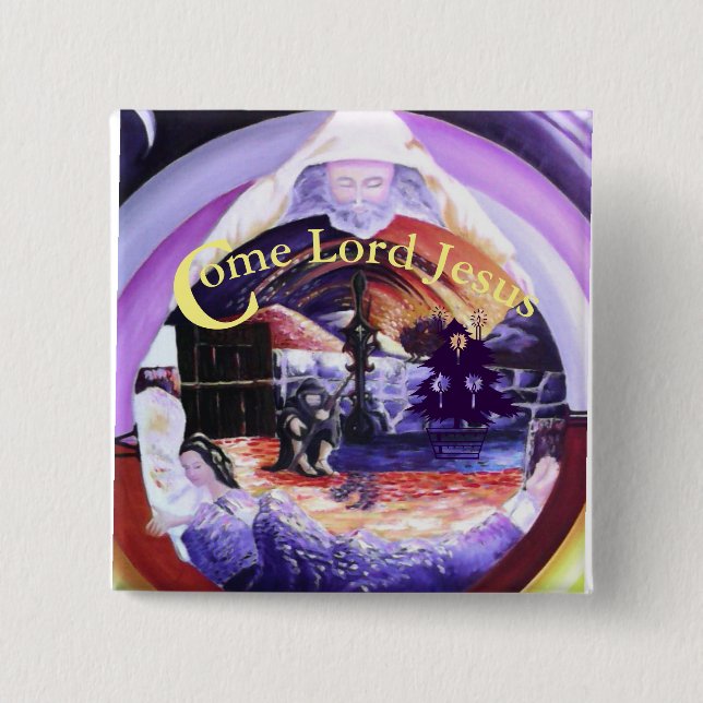 "Come Lord Jesus" 15 Cm Square Badge (Front)