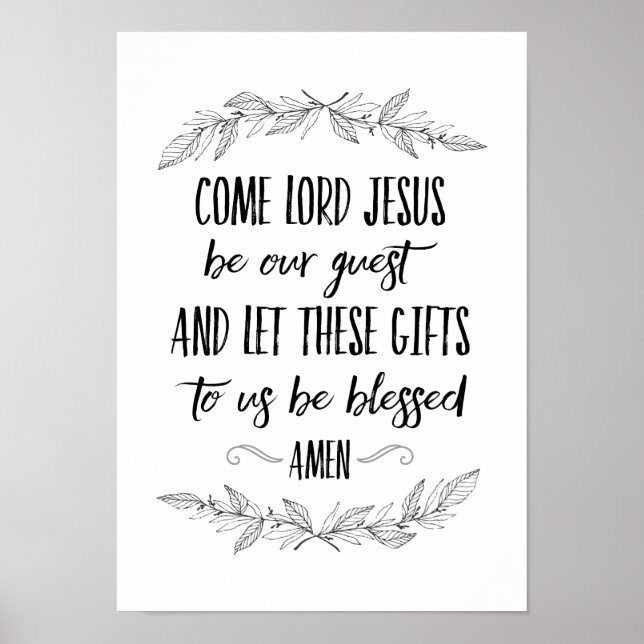Come Lord Jesus Be Our Guest Prayer Wall Art (Front)