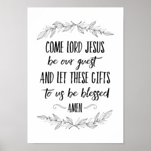 Come Lord Jesus Be Our Guest Prayer Wall Art