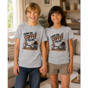 COME ON… COFFEE IS CALLING! Kids Coffee Shirt