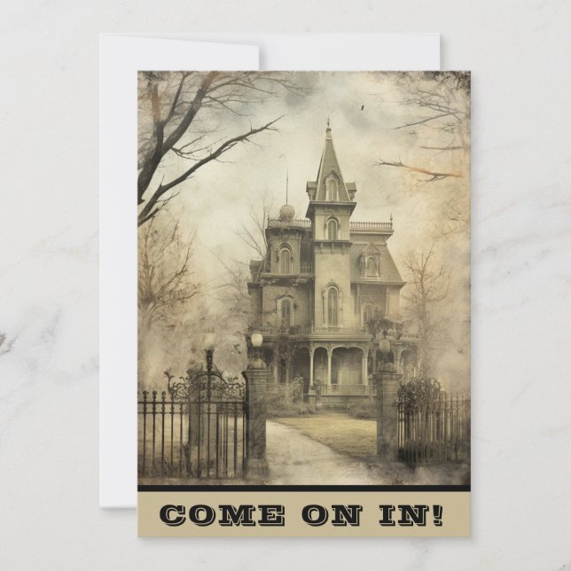Come On In Haunted Mansion Halloween Party Invitation (Front)