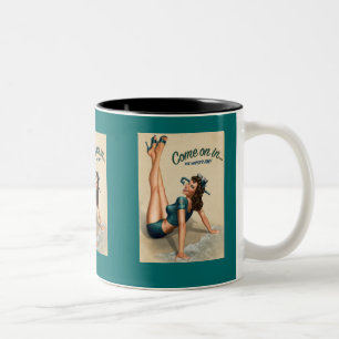 Come on in Navy Pin-Up Mug
