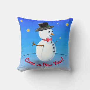 Come on New Year, party snowman goodbye 2020 Cushion