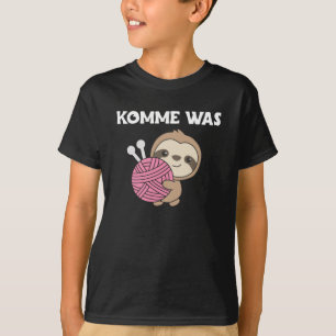 Come On What Wool Knit Cute Sloth With Wool T-Shirt
