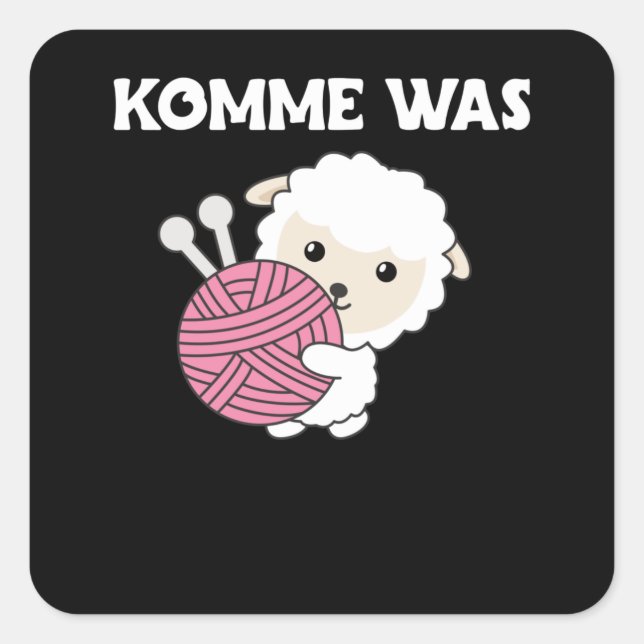 Come On What Wool Knit Sweet Sheep With Wool Square Sticker (Front)