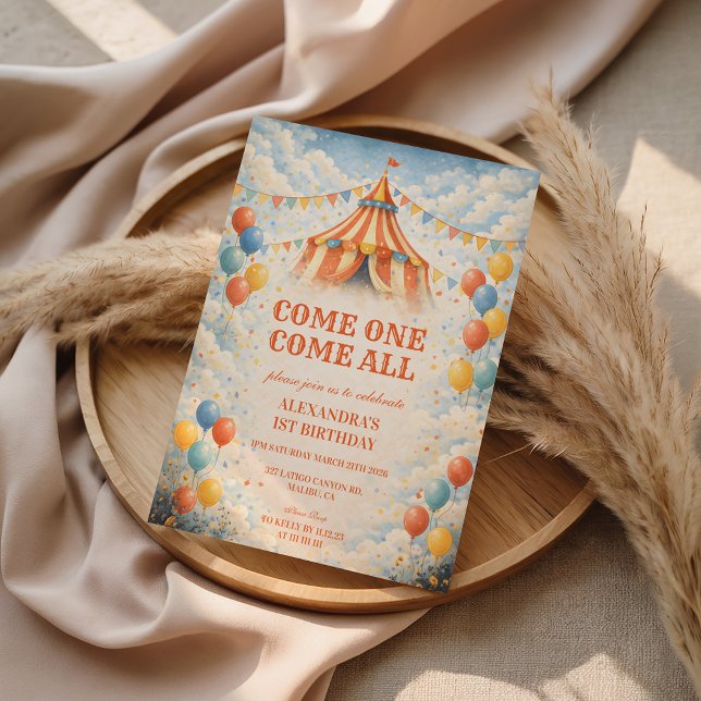 Come One Come All Circus Birthday Invitation (Creator Uploaded)