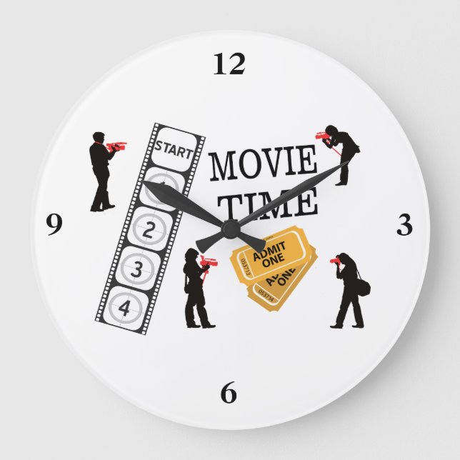 Come One Come All It's Movie Time Large Clock (Front)