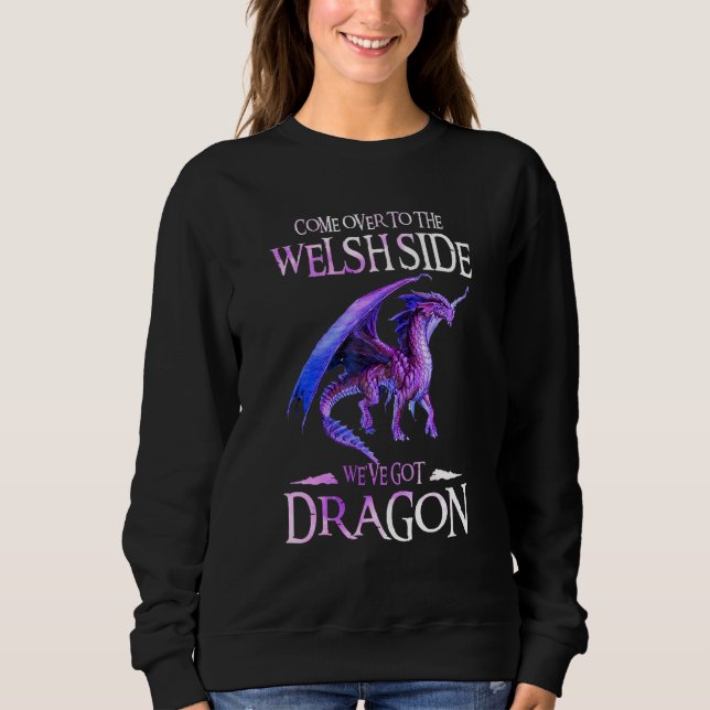 Come Over Welsh Side Dragon Dragon Kids Sweatshirt (Front)