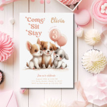 Come Sit Stay Girl Puppy Birthday Party