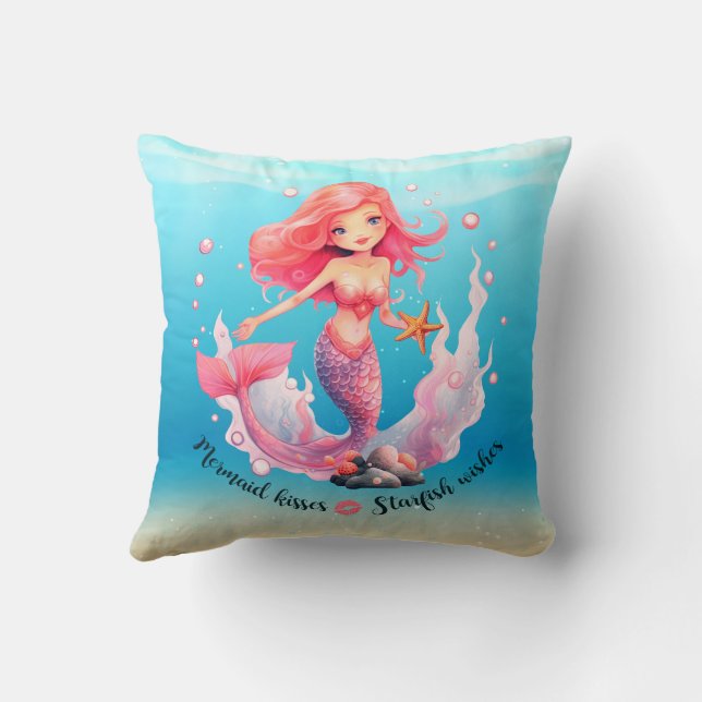 Come swim with me Mermaid Cushion (Back)