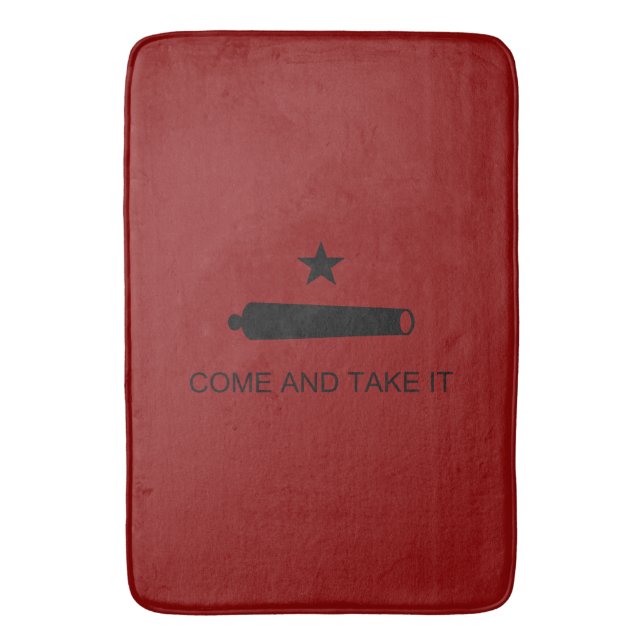 Come & Take It! Texas State battle Flag Bath Mat (Front Vertical)