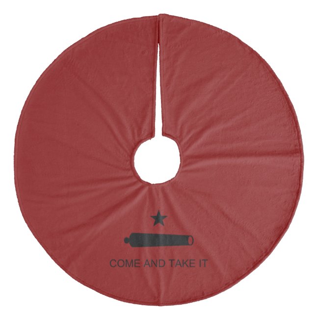 Come & Take It! Texas State battle Flag Fleece Tree Skirt (Front)