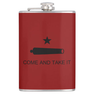 Come & Take It! Texas State battle Flag Hip Flask