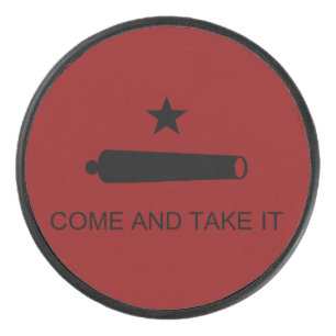 Come & Take It! Texas State battle Flag Hockey Puck