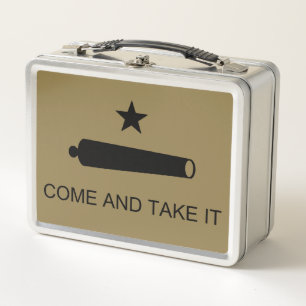 Come & Take It! Texas State battle Flag Metal Lunch Box