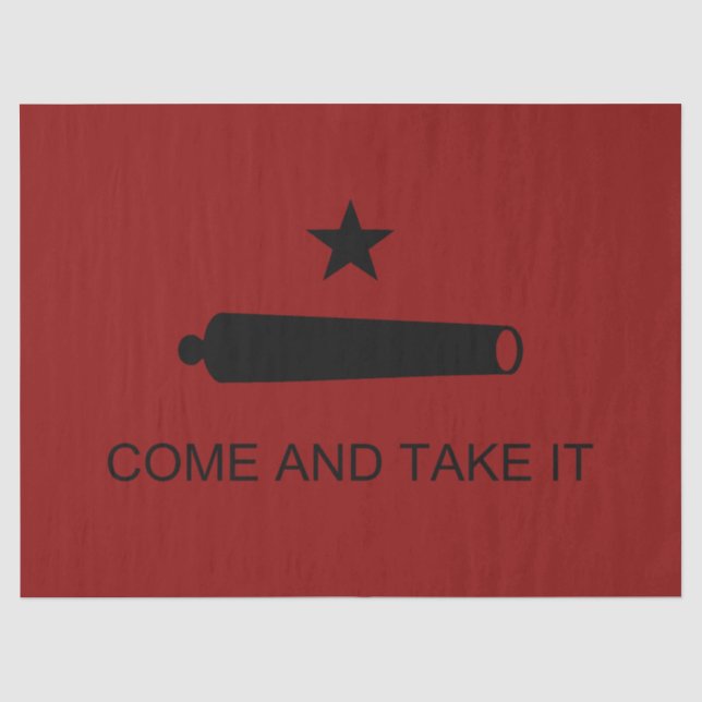 Come & Take It! Texas State battle Flag Tissue Paper (Front)