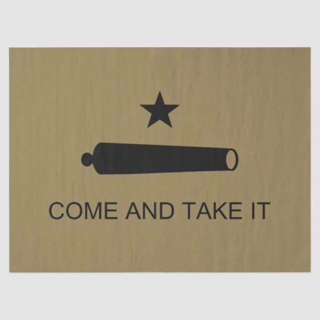 Come & Take It! Texas State battle Flag Tissue Paper (Front)