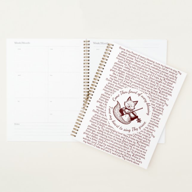 Come Thou Fount ~ Tune My Heart Copper Fox Planner (Display)