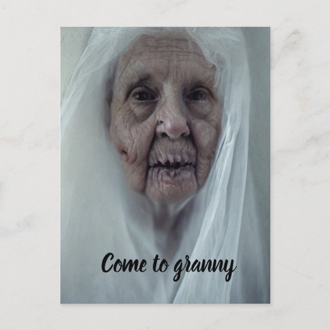 Come to granny spooky halloween postcard (Front)