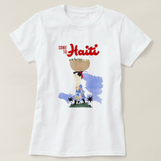 Come To Haiti Vintage Travel Art Poster T-Shirt
