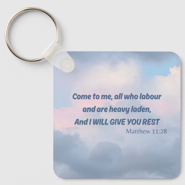 Come to me...... Bible verse Christian typography  Key Ring (Front)