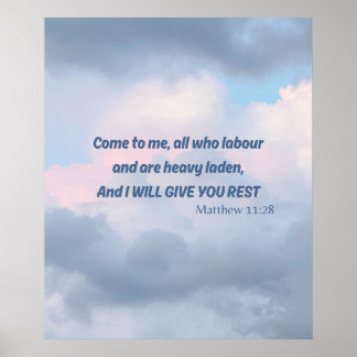 Come to me...... Bible verse Christian typography  Poster