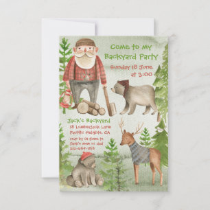 Come To My Lumberjack Woodland Backyard Party