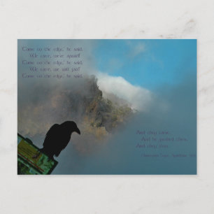 Come to the Edge Poem Postcard