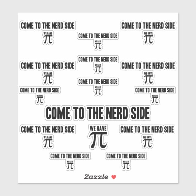 Come To The Nerd Side for Pi Typography Style (Sheet)