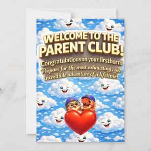Come to the parent club congratulations first born magnetic invitation