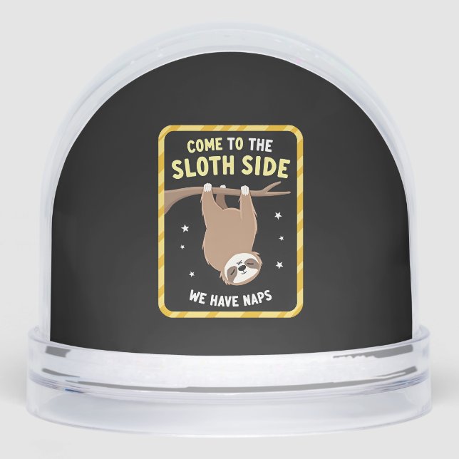 Come To The Sloth Side T-Shirt - Funny Sloth Pun ( Snowglobe (Front)
