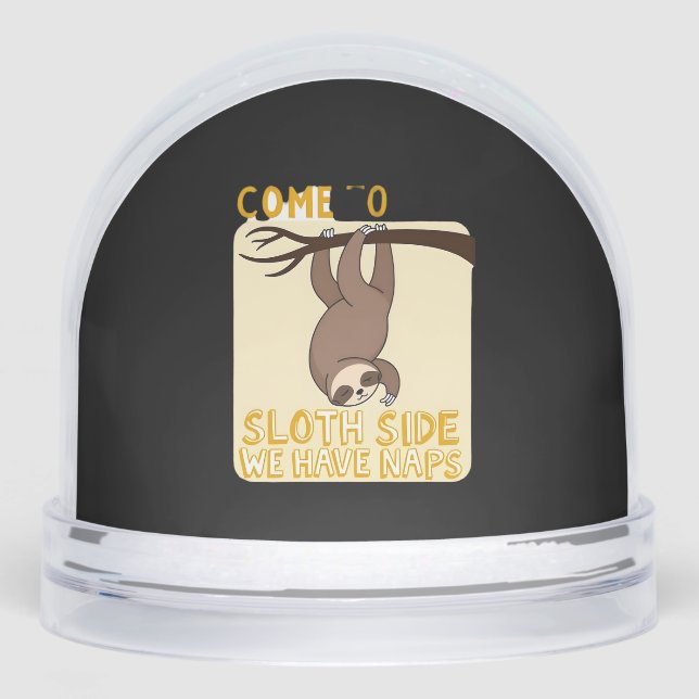 Come To The Sloth Side T-Shirt - Funny Sloth Pun ( Snowglobe (Front)