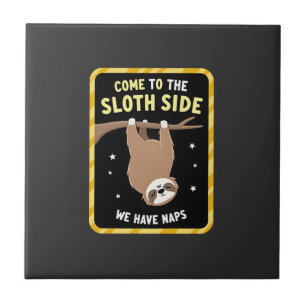 Come To The Sloth Side T-Shirt - Funny Sloth Pun ( Tile