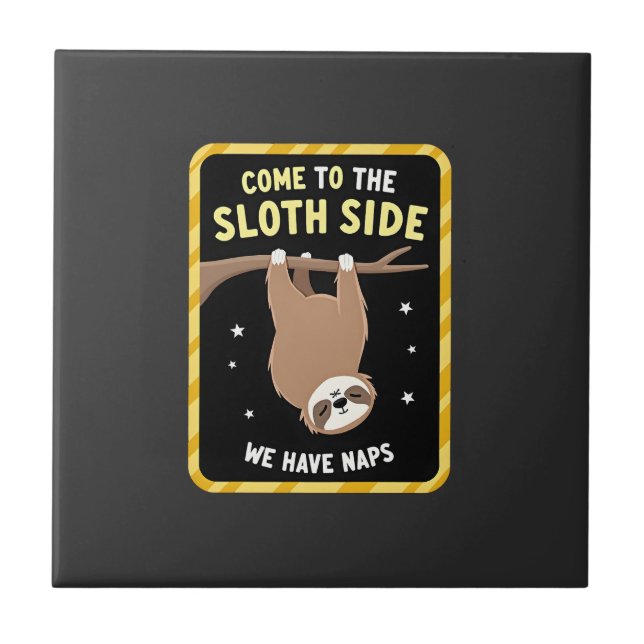 Come To The Sloth Side T-Shirt - Funny Sloth Pun ( Tile (Front)