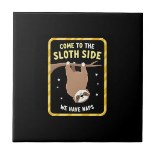 Come To The Sloth Side T-Shirt - Funny Sloth Pun ( Tile